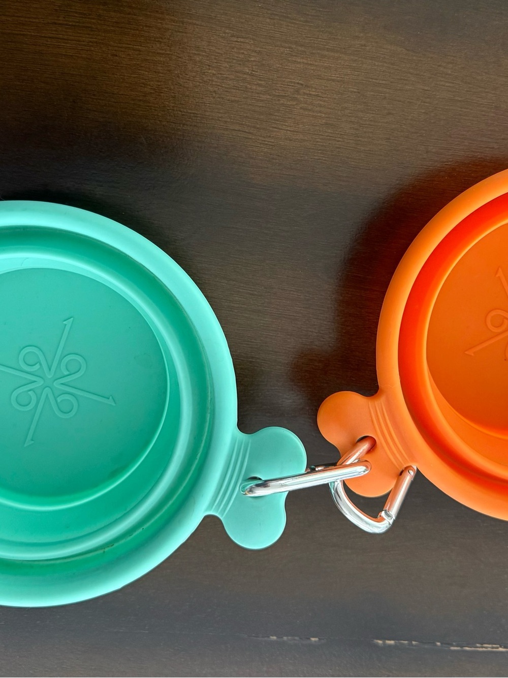 Good2Go Collapsible Dog Bowls in Teal and Orange